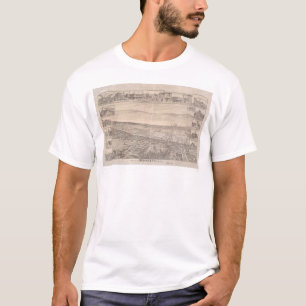 T-shirt Berkeley, mapa panorâmico 1891 do CA (0099A) -