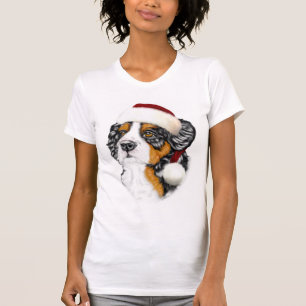 T-shirt Bernese Mountain Dog Papai noel Pup