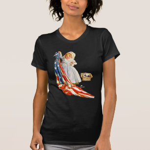 T-shirt Betsy Ross pequeno e a bandeira de América