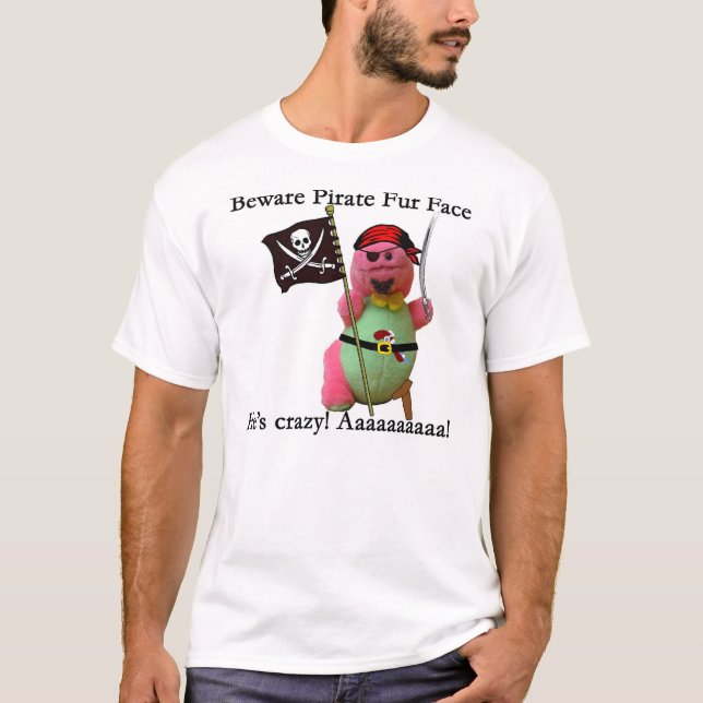 T-shirt Beware a cara da pele do pirata (Frente)