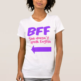 T-shirt BFF - Não fala a camisola de alças de harmoniza