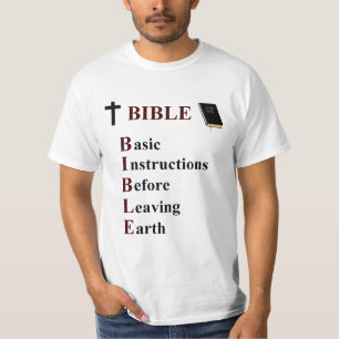 T-shirt BÍBLIA - instruções básicas antes de deixar a