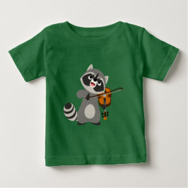 T-shirt Bicho De Cartoon Que Joga Violin Baby T Shirt