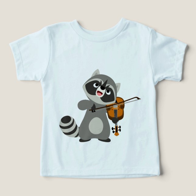 T-shirt Bicho De Cartoon Que Joga Violin Baby T Shirt (Design frontal)
