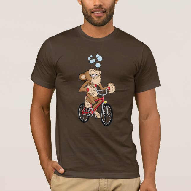 T-shirt Bicicleta bêbedo da equitação do macaco (Frente)
