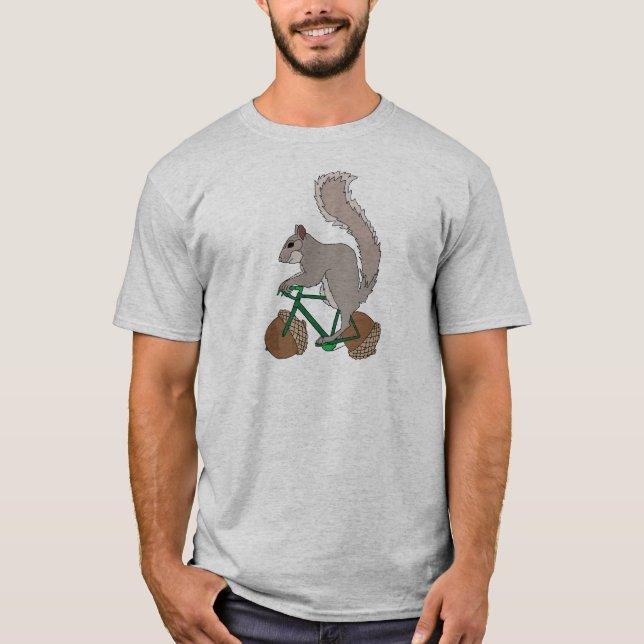 T-shirt Bicicleta da equitação do esquilo com rodas da (Frente)