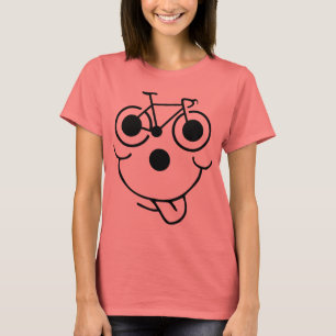 T-shirt Bicicleta engraçada da cara