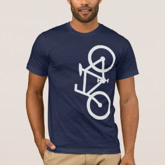 T-shirt Bicicleta, silhueta vertical, design branco