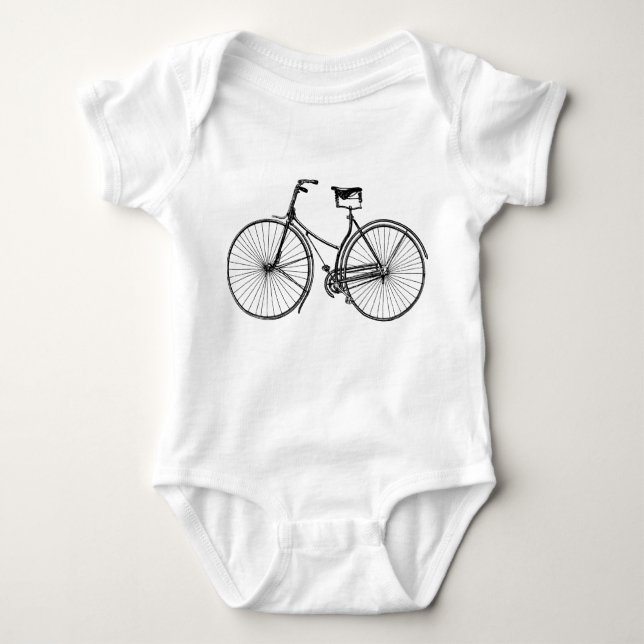 T-shirt Bicicleta Vintage - Preto (Frente)