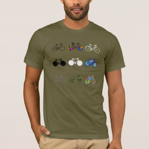 T-shirt bicicletas agrupadas