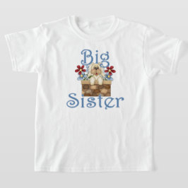 T-shirt Big Sister Fluffy Pup Whimsical Dog