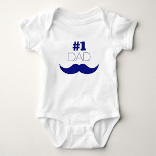 T-shirt Bigode azul do pai #1 - número um