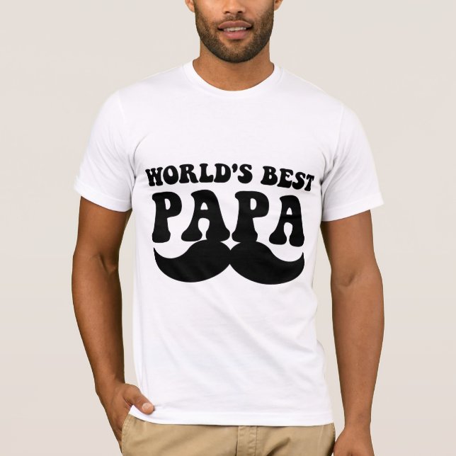 T-shirt bigode da papá do mundo o melhor (Frente)