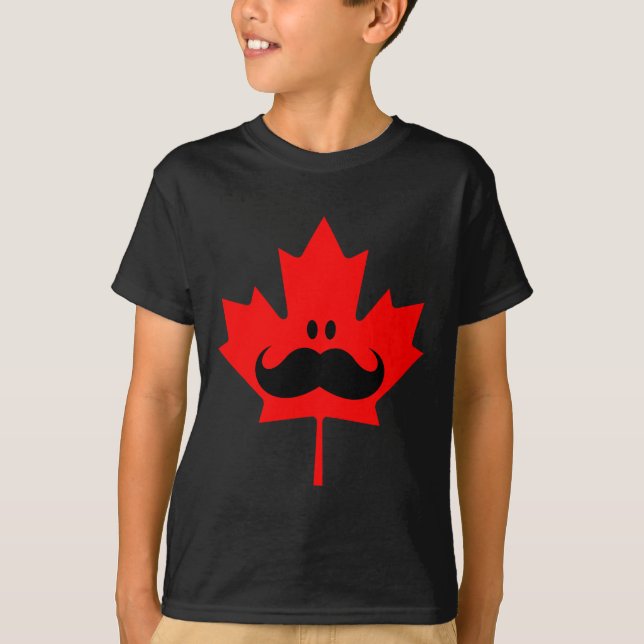 T-shirt Bigode de Canadá - um bigode no bordo vermelho (Frente)