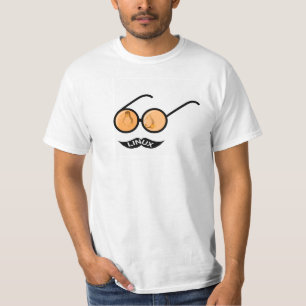 T-shirt bigode de Geek Linux