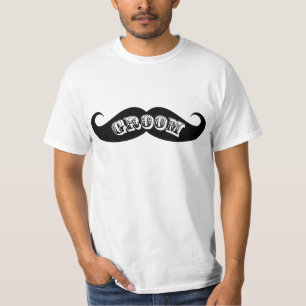 T-shirt Bigode engraçado do noivo do hipster