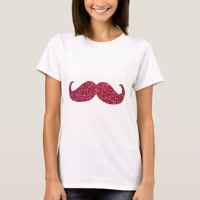 T-shirt Bigode Glitter Vermelho (Frente)