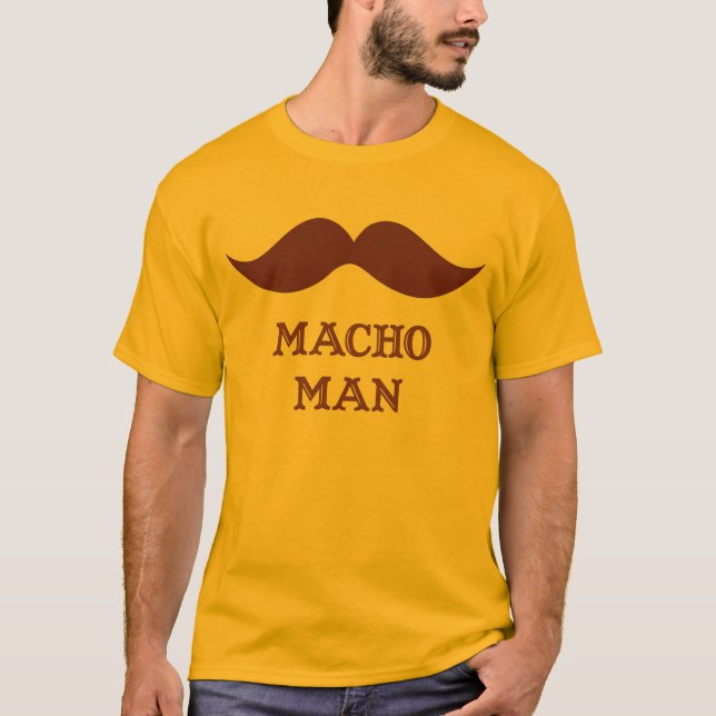 T-shirt Bigode macho engraçado do homem (Frente)