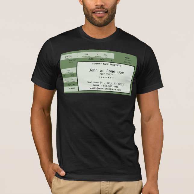 T-shirt bilhete de concerto verde (Frente)