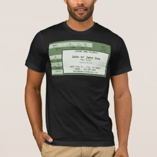 T-shirt bilhete verde do concerto