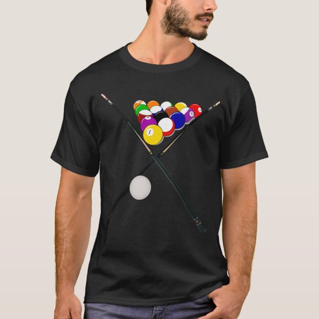T-shirt Billiard Balls e Piscinas (Frente)