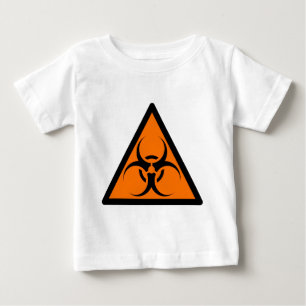 T-shirt Bio perigo ou laranja de advertência do símbolo