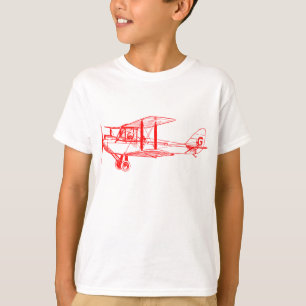 T-shirt Biplano do vintage - vermelho