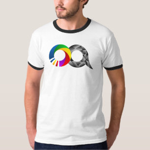 T-shirt bipolar da campainha do ícone do arco-ír