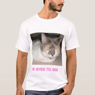 T-shirt Biscoito o gato! Nenhuns olhos a ver! BONITO SUPER