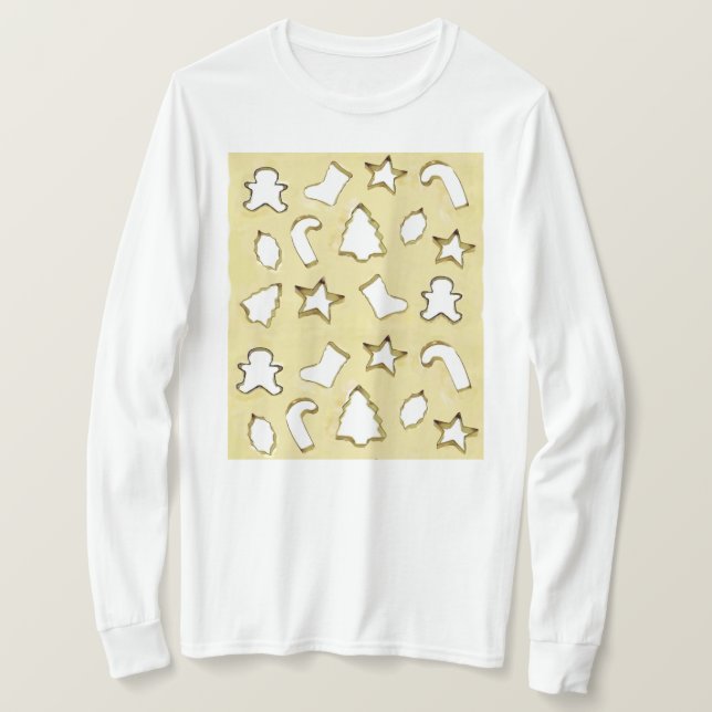 T-shirt Biscoitos de Natal Festa de Confeitaria (Frente do Design)