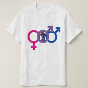 T-shirt bissexual da mão-de-obra LGBT