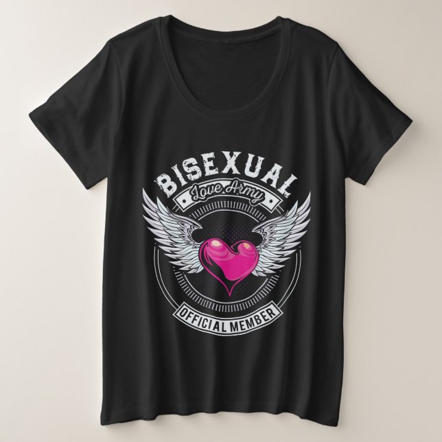 T-shirt bissexual do exército do amor (Frente do Design)