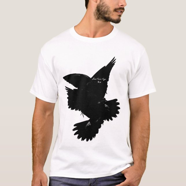 t-shirt black birds Jean Marie Moyer (Frente)