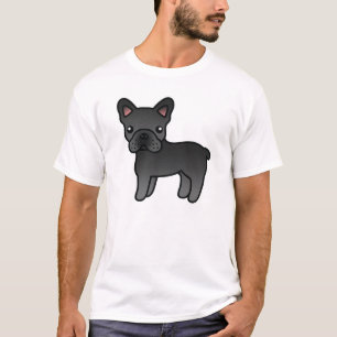 T-shirt Black Cartoon French Buldogue