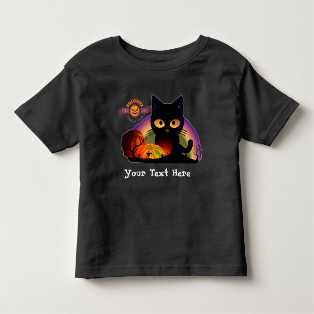 T-Shirt Black Cat Halloween (Frente)