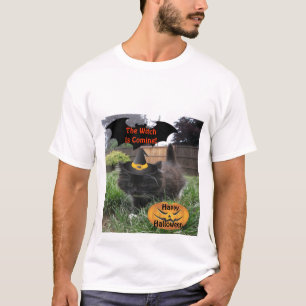 T-Shirt Black Cat Que A Bruxa Está Chegando