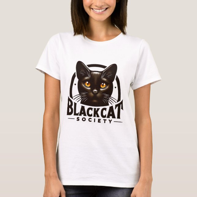 T-Shirt Black Cat Society (Frente)