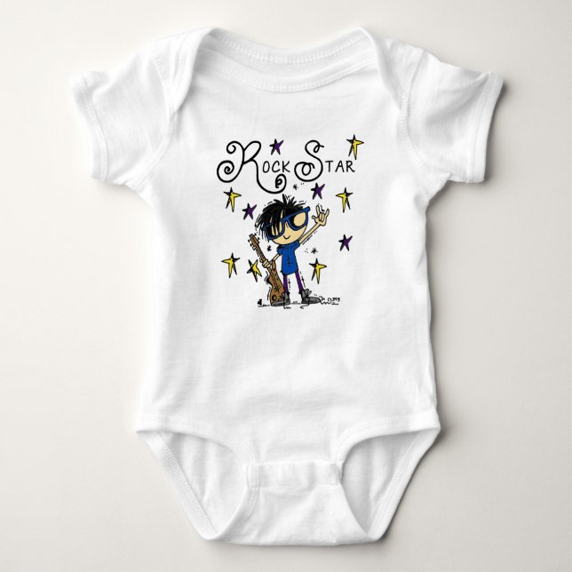 T-shirt Black Hair Boy Star (Frente)