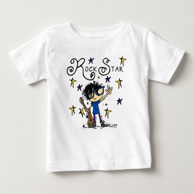 T-shirt Black Hair Boy Star (Frente)