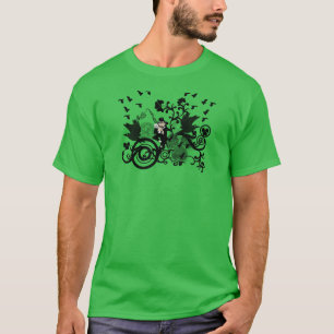 T-shirt Black Irish Swirls and Leprechauns