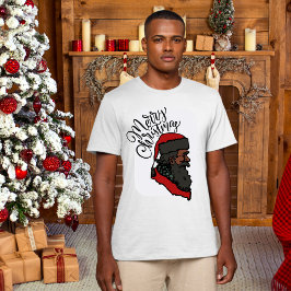 T-Shirt Black Santa Claus | Camisas de Natal