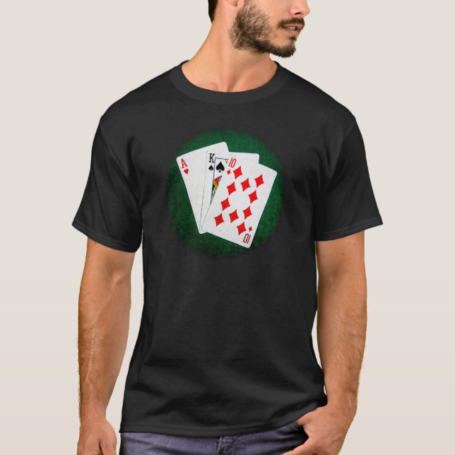 T-shirt Blackjack 21 ponto - Ace, King, Dez (Frente)