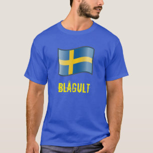 T-Shirt Blågult de Sinalizador de Suecia de Onda