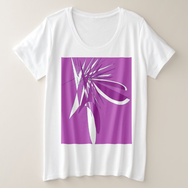 T-shirt Blanc Femme  Graphique mauve (Frente do Design)