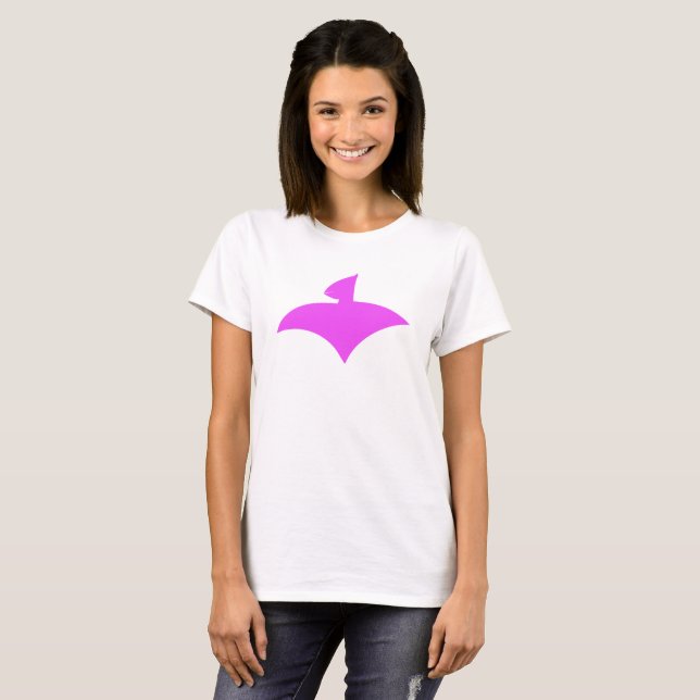 T-Shirt Blanc Pour Femmes (AirFly Logo Pink) (Frente Completa)