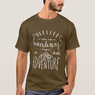 T-shirt Blessed é os homens rotulados mão dos andarilhos