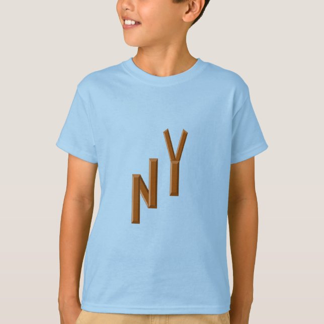 T-shirt bleu enfant CHOCOLAT  NEW  YORK (Frente)
