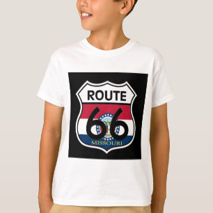 T-shirt Blindagem Rota 66 do Sinalizador do Missouri