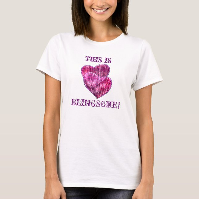 T-shirt blingsome de dois herats sequined (Frente)
