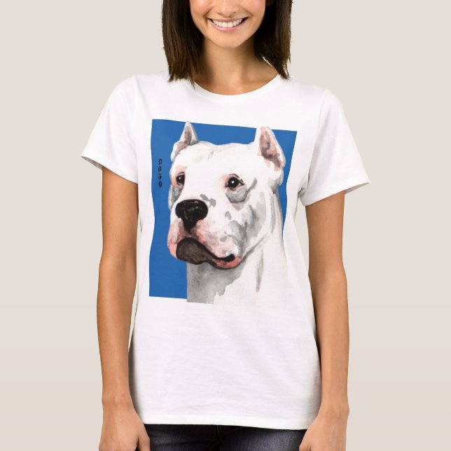 T-shirt Bloco de cores Dogo Argentino (Frente)
